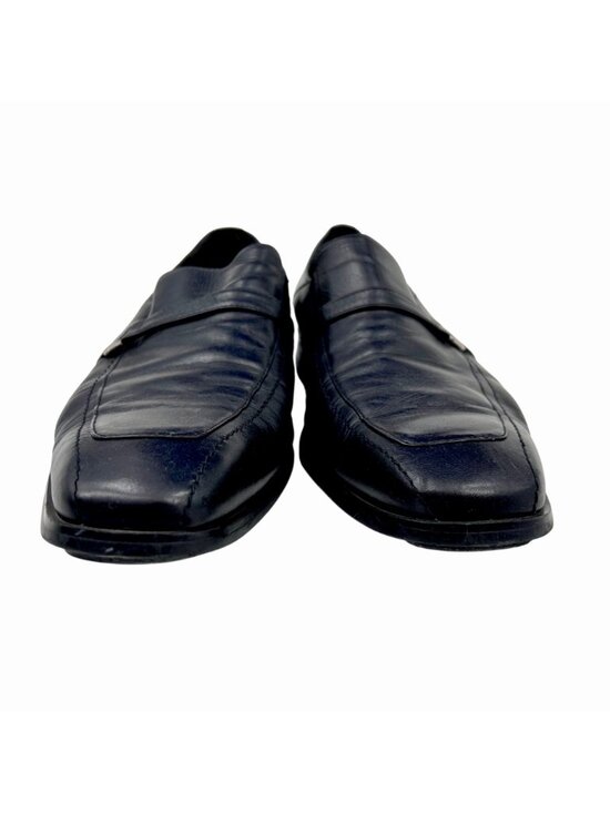 BACCO BUCCI STUDIO MEN\'S BLACK LEATHER LOAFERS SQUARE TOE DRESS SHOES - 12 main image 8